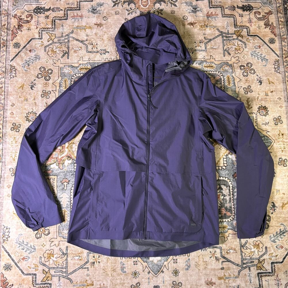 Janji Rain Runner pack jacket Women's zip up athletic outdoor cycling hood M